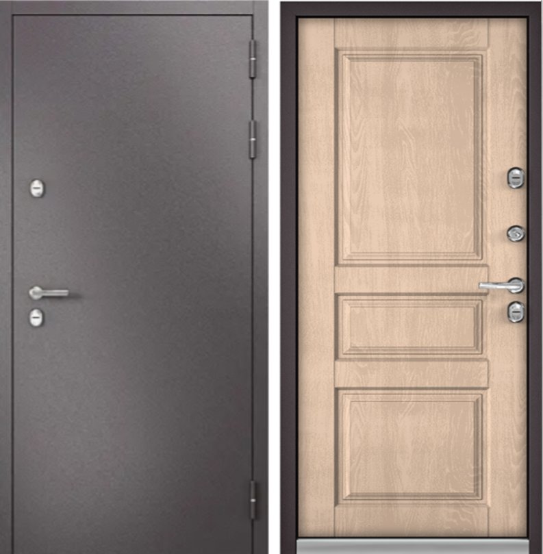 Дверь Бульдорс TERMO STANDART MP БУКЛЕ шоколад/ Дуб крем 10TD-2 DIS006934