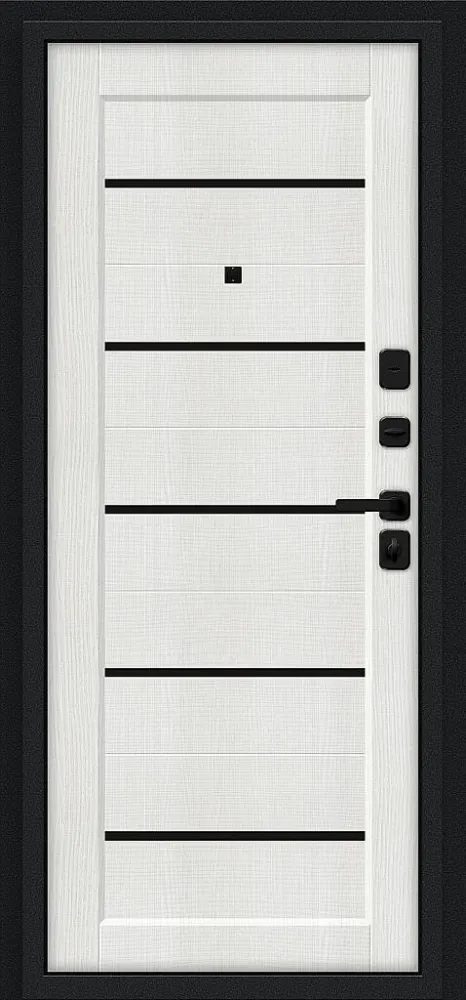 Товар Дверь Борн/SBlack Букле черное/Bianco Melinga BR6182